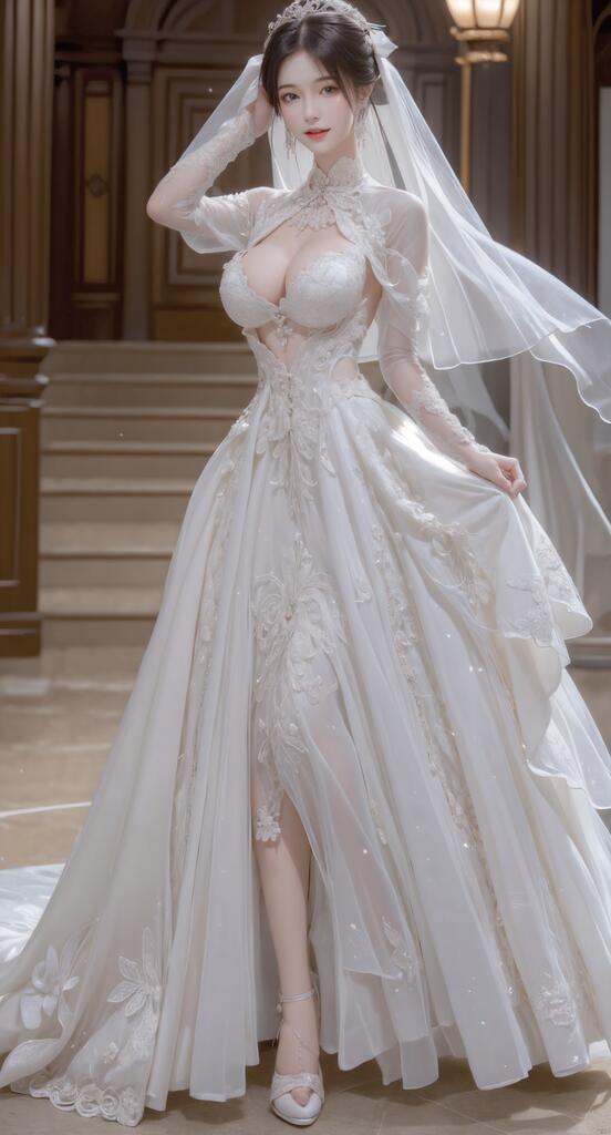白色婚纱_婚恋小包 - AI美女写真