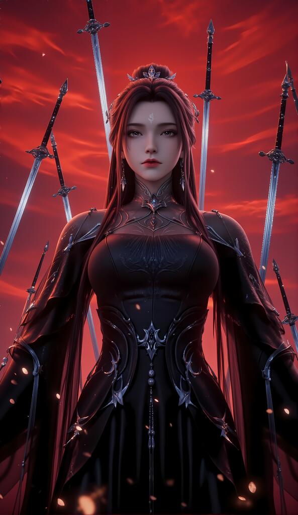 陆雪琪-红月 - AI美女写真