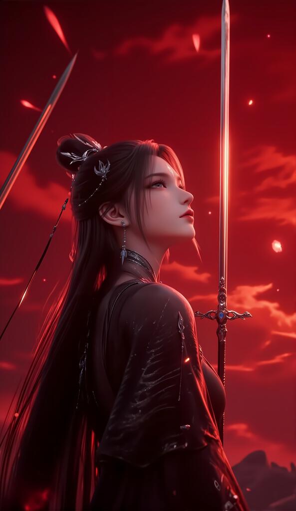 陆雪琪-红月 - AI美女写真