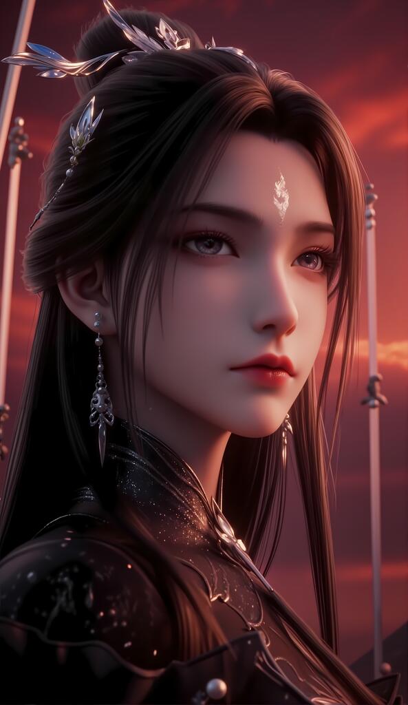陆雪琪-红月 - AI美女写真